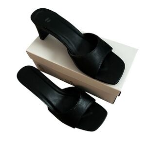 Black heeled sandals